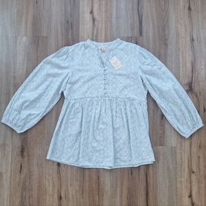 Studio West Womens 100% Cotton Western Diamond Print Peplum Blouse Size Medium